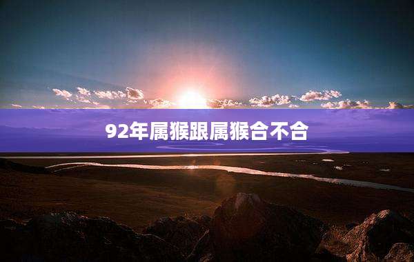 92年属猴跟属猴合不合