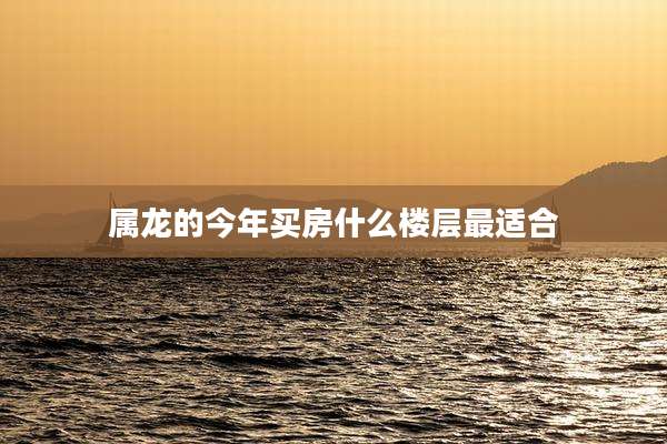 属龙的今年买房什么楼层最适合
