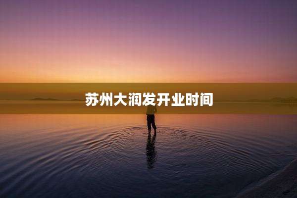 苏州大润发开业时间