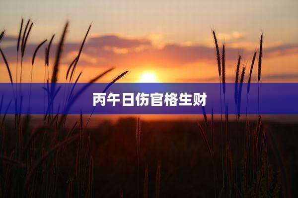 丙午日伤官格生财