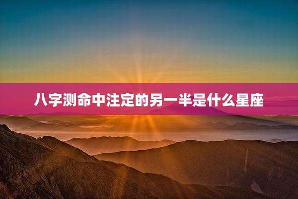 八字测命中注定的另一半是什么星座
