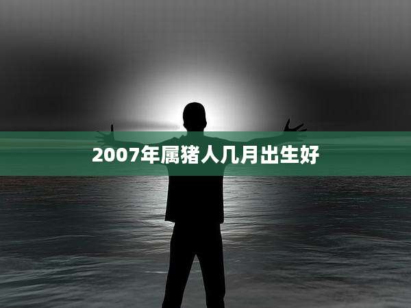 2007年属猪人几月出生好