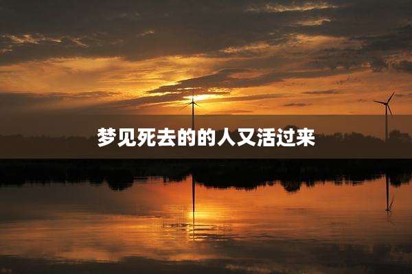 梦见死去的的人又活过来