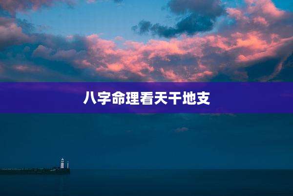 八字命理看天干地支