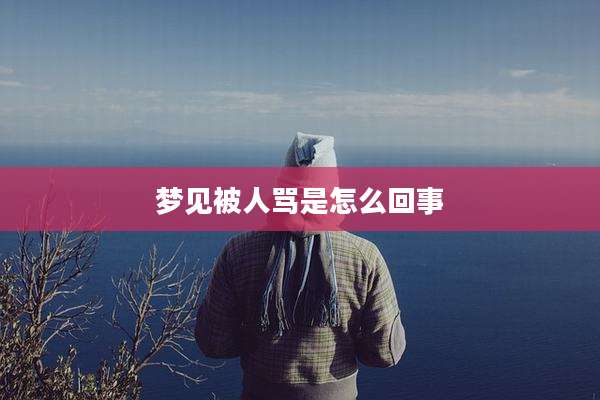 梦见被人骂是怎么回事