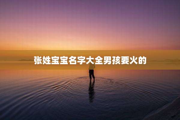 张姓宝宝名字大全男孩要火的