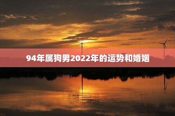 94年属狗男2022年的运势和婚姻