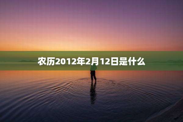 农历2012年2月12日是什么