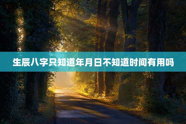 生辰八字只知道年月日不知道时间有用吗