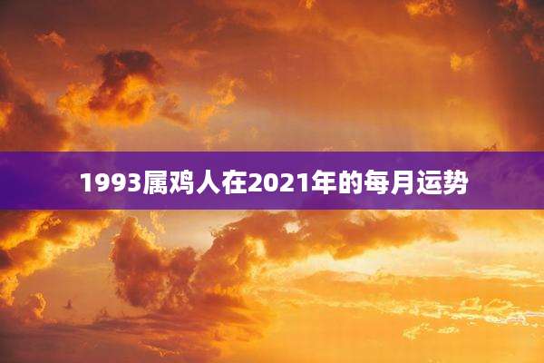 1993属鸡人在2021年的每月运势