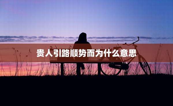 贵人引路顺势而为什么意思