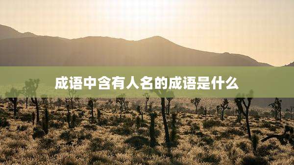 成语中含有人名的成语是什么