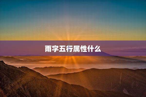 雨字五行属性什么