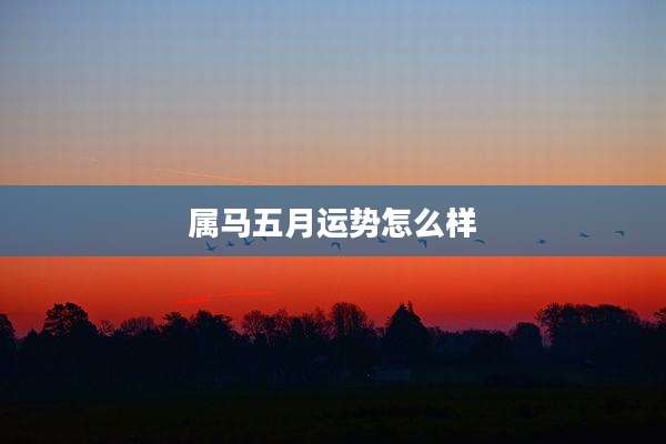 属马五月运势怎么样