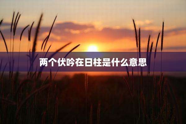 两个伏吟在日柱是什么意思