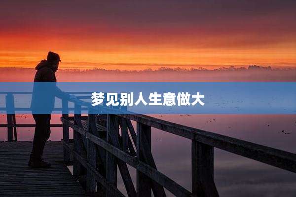 梦见别人生意做大