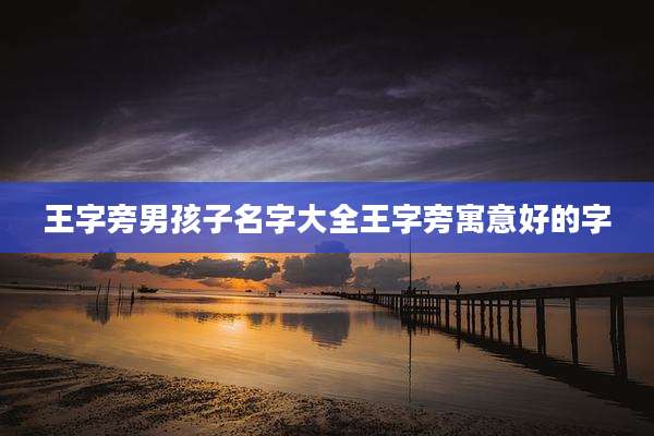王字旁男孩子名字大全王字旁寓意好的字