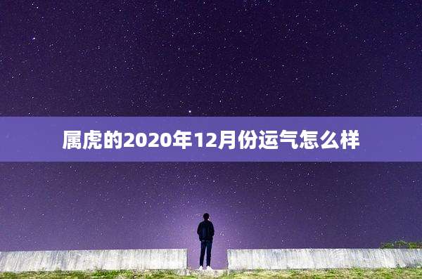 属虎的2020年12月份运气怎么样