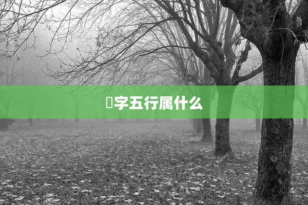 澯字五行属什么