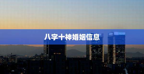 八字十神婚姻信息