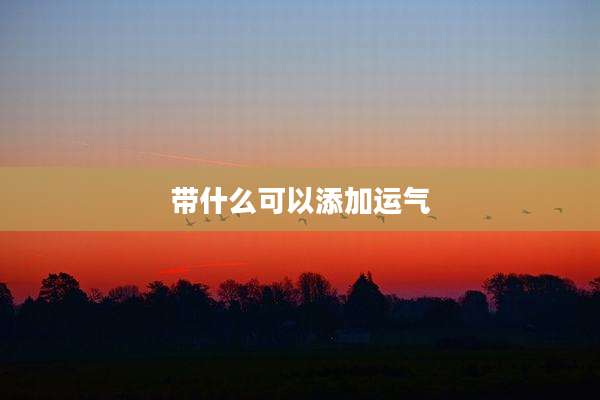 带什么可以添加运气