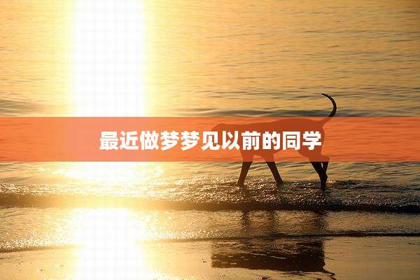 最近做梦梦见以前的同学