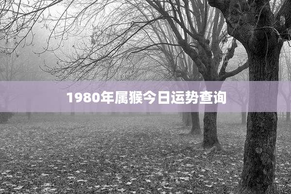 1980年属猴今日运势查询
