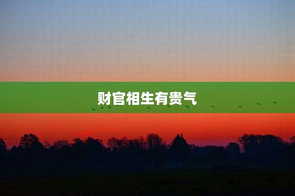 财官相生有贵气