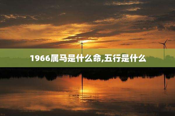 1966属马是什么命,五行是什么