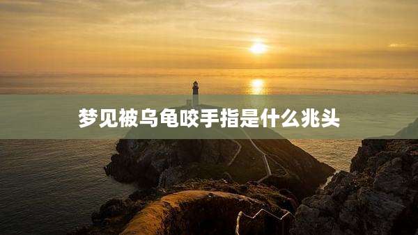 梦见被乌龟咬手指是什么兆头