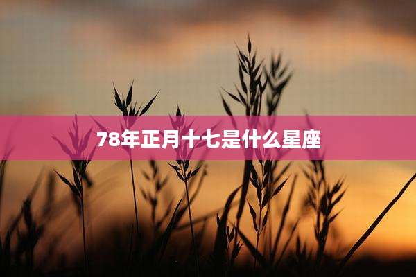 78年正月十七是什么星座