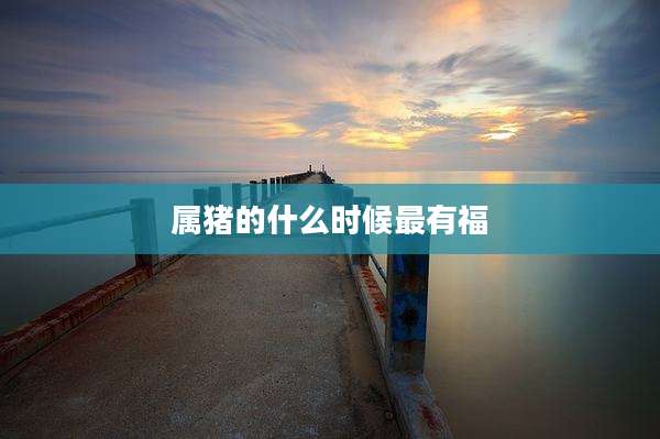 属猪的什么时候最有福