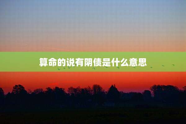 算命的说有阴债是什么意思