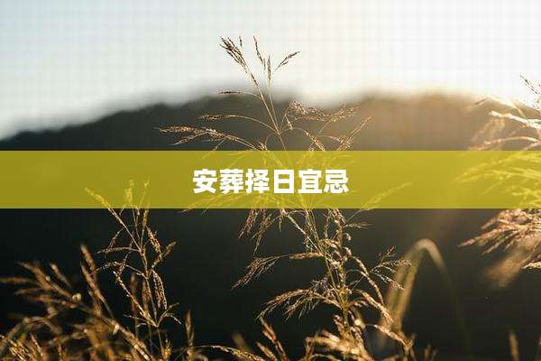 安葬择日宜忌