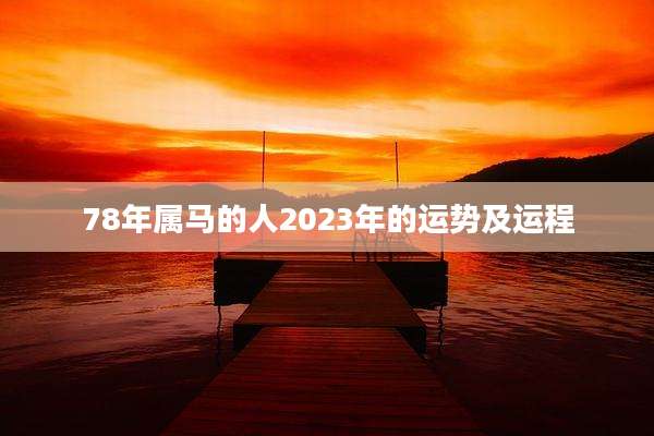 78年属马的人2023年的运势及运程