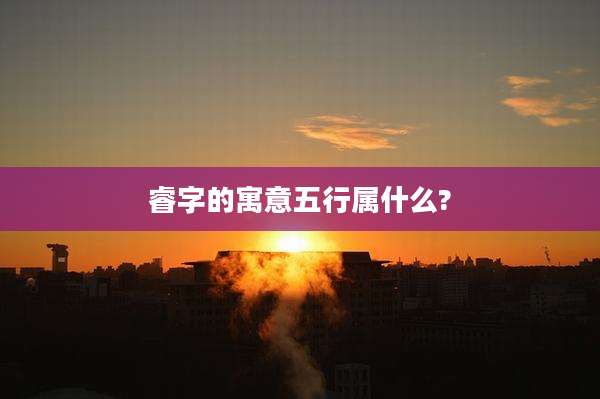 睿字的寓意五行属什么?