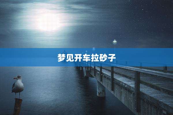梦见开车拉砂子