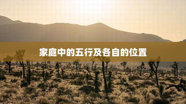 家庭中的五行及各自的位置