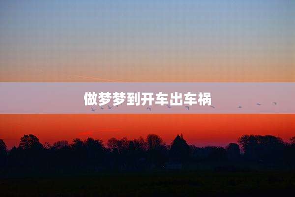 做梦梦到开车出车祸