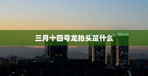 三月十四号龙抬头是什么
