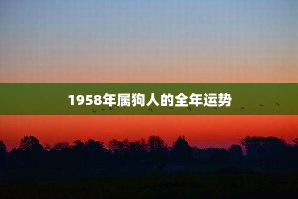 1958年属狗人的全年运势