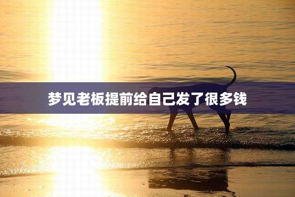 梦见老板提前给自己发了很多钱