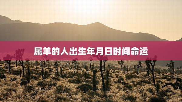 属羊的人出生年月日时间命运