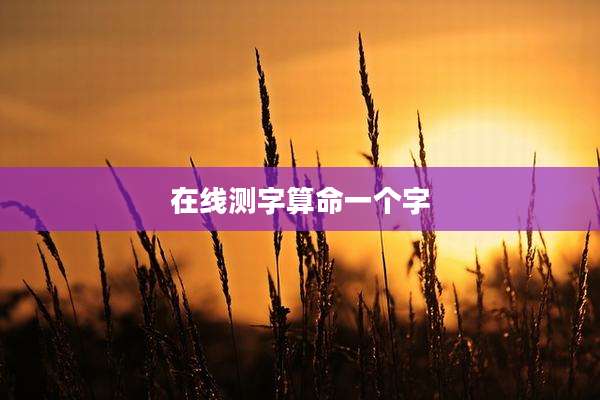 在线测字算命一个字
