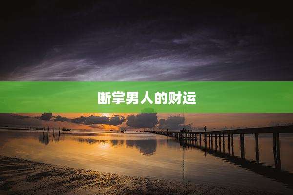 断掌男人的财运