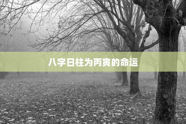 八字日柱为丙寅的命运