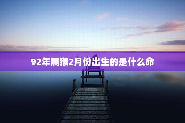 92年属猴2月份出生的是什么命