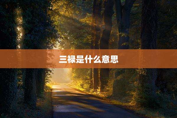三禄是什么意思