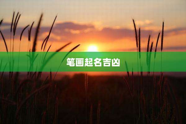 笔画起名吉凶