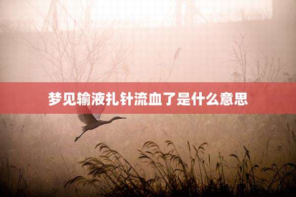 梦见输液扎针流血了是什么意思